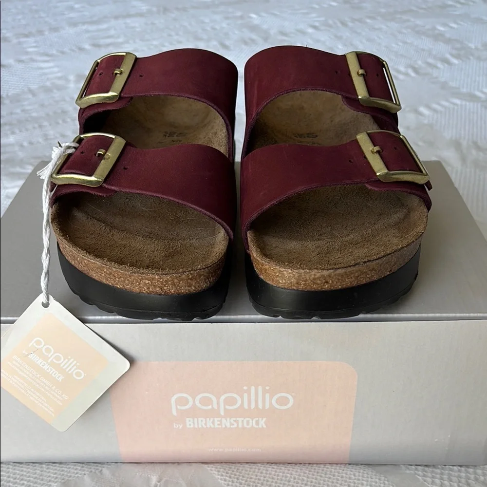 Papillio Arizona PAP Flex Platform Birkenstock Sandals - Zinfandel, 40, NEW! - Picture 2 of 9